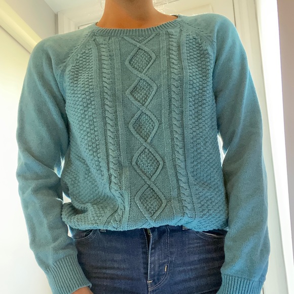 Chaps Blue cable knit sweater - Picture 3 of 5